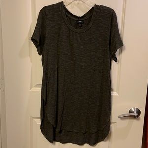 Dark green slit shirt